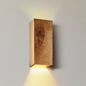 wall wooden sconce lamp industrial handmade home decor lighting SECUNDUS G-9 lights solid rustic wood with knots burl knag handcrafted