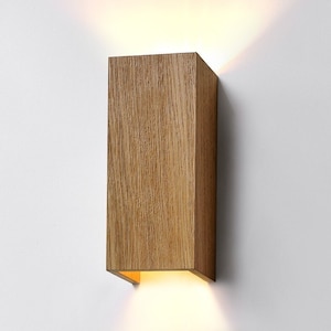 wall wooden sconce lamp industrial handmade home decor lighting SECUNDUS G-9 plain wood lights plain wood handcrafted