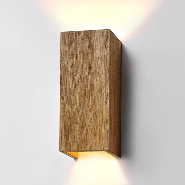 wall wooden sconce lamp industrial handmade home decor lighting SECUNDUS G-9 plain wood lights plain wood handcrafted