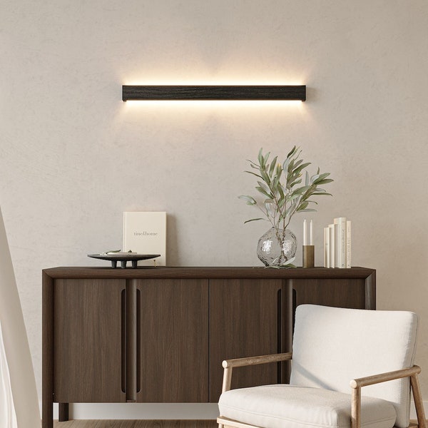 lampe murale linéaire en bois minimaliste lumière d'ambiance SLIMPEACE haute qualité artisanale