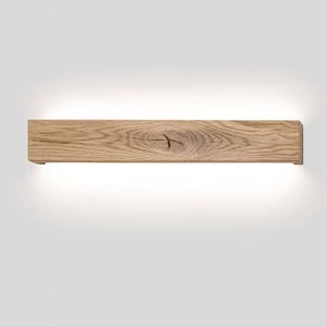 minimalist wooden linear wall lamp ambient light SLIMPEACE Moder Rustic high quality handcrafted 60cm / 23,6 Inch