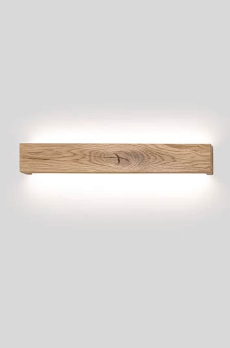 minimalist wooden linear wall lamp ambient light SLIMPEACE Moder Rustic high quality handcrafted 60cm / 23,6 Inch