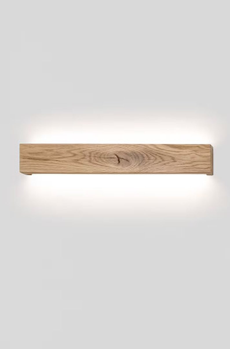 Decoração de parede moderna de meados do século Luminária de parede linear de madeira SLIMPEACE Luzes de parede rústicas modernas 60cm / 23,6 Inch