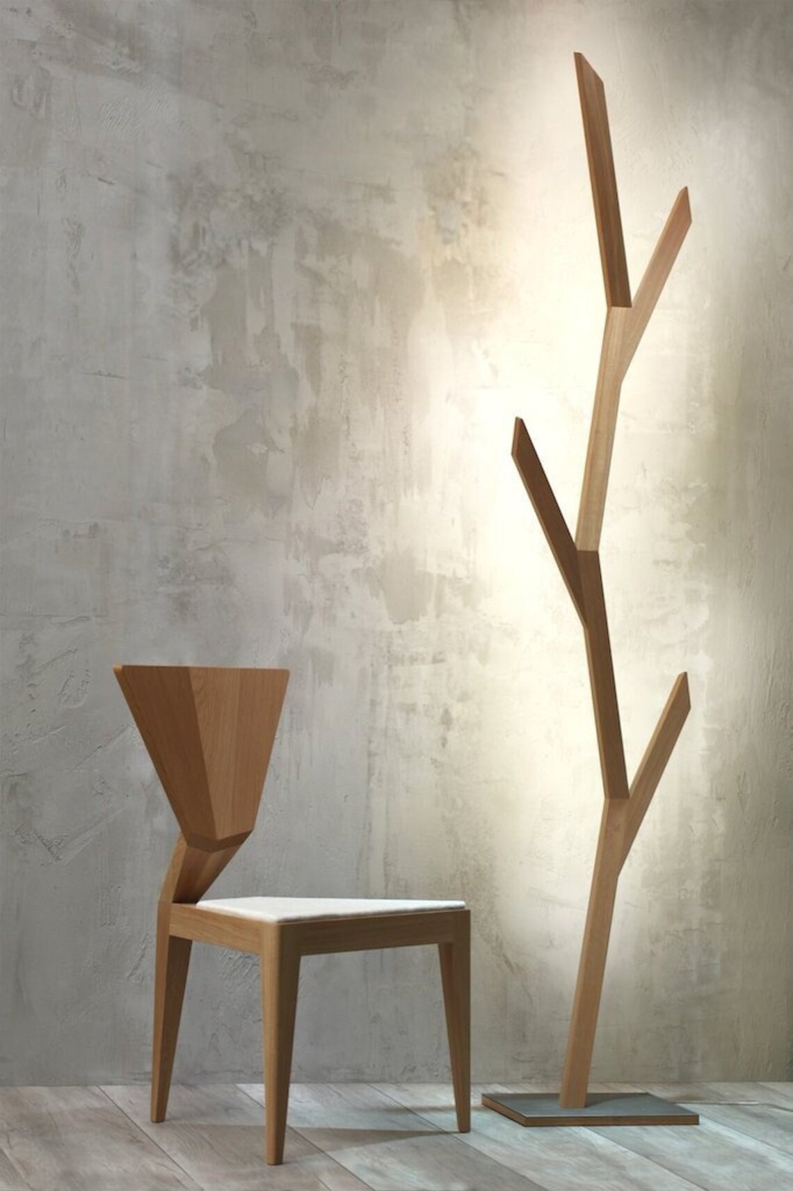 Floor Wood Lamp Steel Stand Tall Floor Lamp Loft FURY Hi-end - Etsy