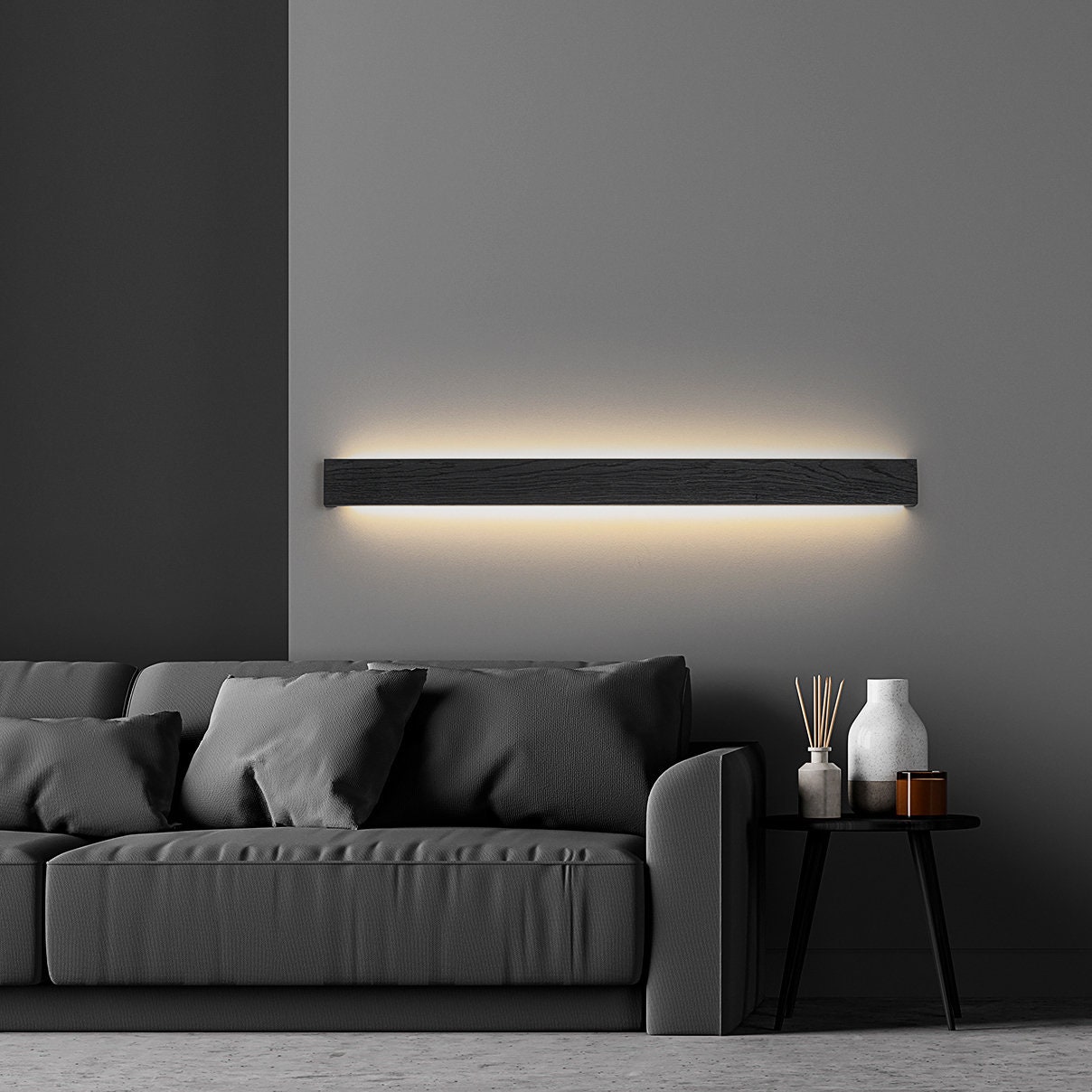 Lampe Murale Linéaire en Bois Minimaliste Lumière d'ambiance Slimpeace Haute Qualité Artisanale