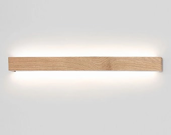 minimalist wooden linear wall lamp ambient light SLIMPEACE Pure Oak high quality handcrafted