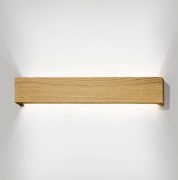Minimalist Wooden Linear Wall Lamp Ambient Light SLIMPEACE Pure Oak High  Quality Handcrafted 