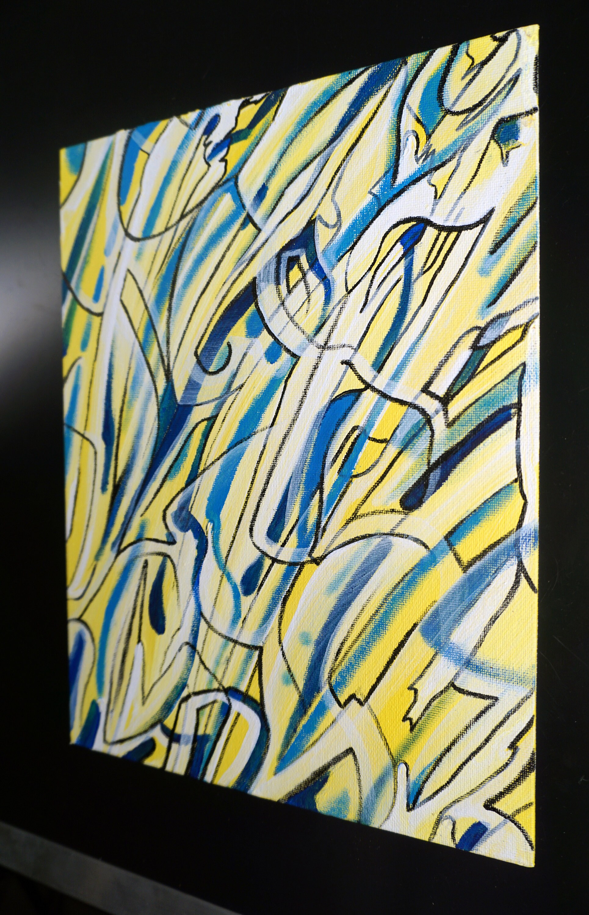 Abstract Lines Acrylic Painting 9 x 12 | Etsy