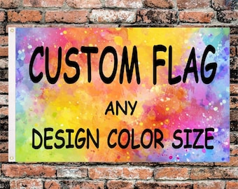 Custom Flags, Polyester, Single & Double Sided, Advertising, Personalized Gift, Event Banner, Wall Decor, Print Image, Logo, Text Anything