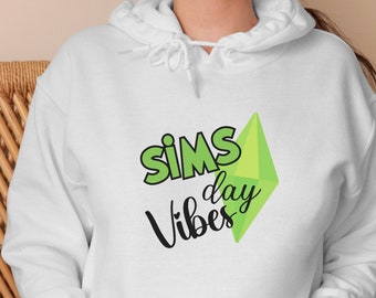 Sudadera con capucha SIMS Day Vibes, el regalo de jugador perfecto para los fanáticos de Simmers y Sims