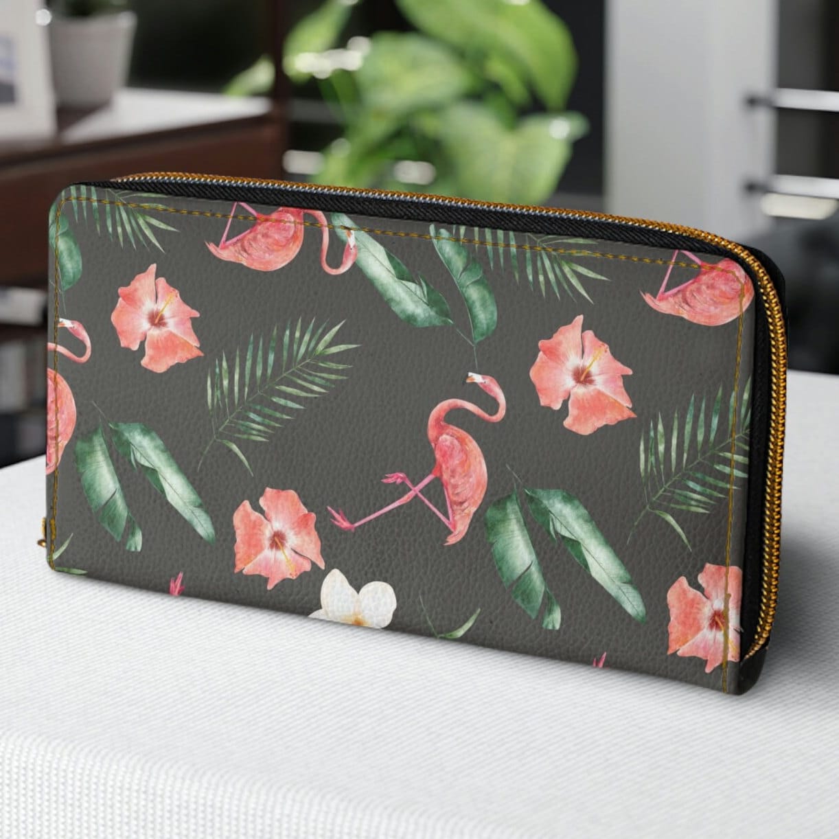 Hibiscus Wave Coin Bag Coin Purse Wallet 