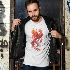 Fiery Phoenix Bird Rebirth Short Sleeve Shirt