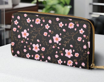 Cherry Blossom Zipper Wallet - Sakura Flower Springtime