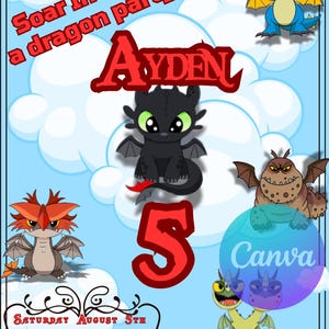 How to Train Your Dragon Invite – Baby Dragon Digital Printable – Any Age