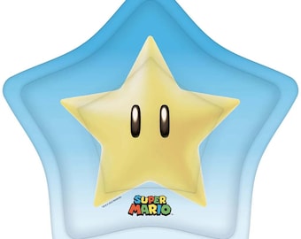 SUPER MARIO Bros small star shaped plates 8" | 8 CT