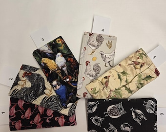 Bird Fabric Eyeglass Case: Soft Padded Sunglass Pouch