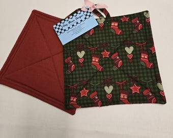 Agarraderas navideñas acolchadas: decoración navideña para la cocina (juego de 2)