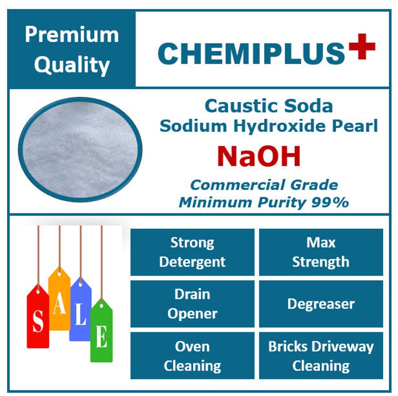 Lye Caustic Soda Sodium Hydroxide Industrial Grade 99 Etsy