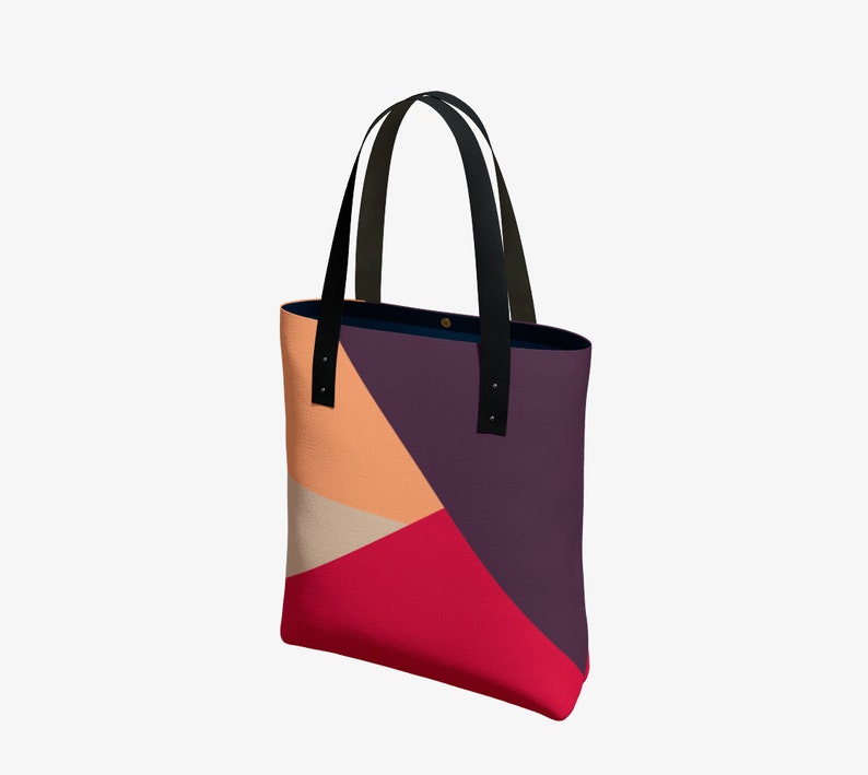 Warm Colors Abstract 16\u201d x 13\u201d Canvas Tote Bag Modern Everyday Bag School bag Laptop Bag Oversized Handbag Travel Tote