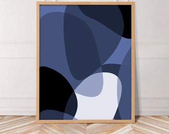 AMORPHOUS 3 | Blue Abstract Fine Art Giclée Archival Print, Minimalist Modern Wall Art, Abstract Contemporary Art Print