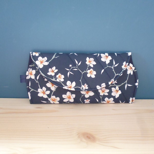 Etui à Lunettes en Tissu Molletonné Fleurs de Cerisier