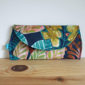 Etui à Lunettes en Tissu Molletonné Grandes Feuilles
