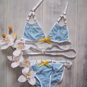 Layla Bra and Brief Set Womens Lingerie | Womens Underwear | Handmade Lingerie | Panties | Triangle Bra | Ready to Ship