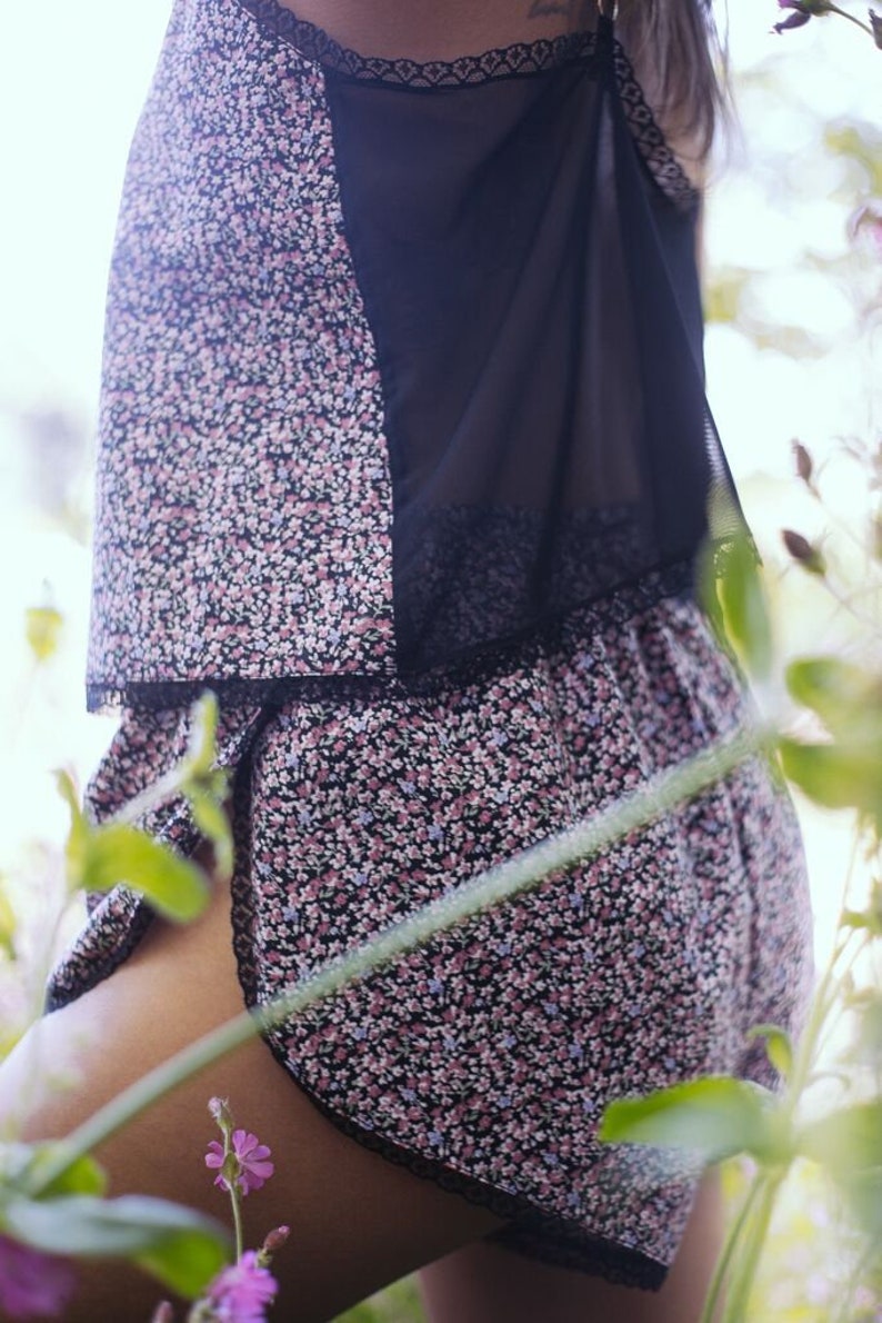 Ella Floral Pyjamas Womens Lingerie Pyjamas Handmade Nightwear Handmade to Order Top /& Short Set Womens Nightwear