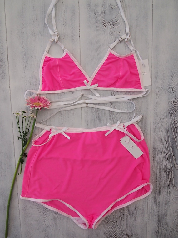 Zoe Bra And High Waisted Brief Set Womens Lingerie Womens Etsy