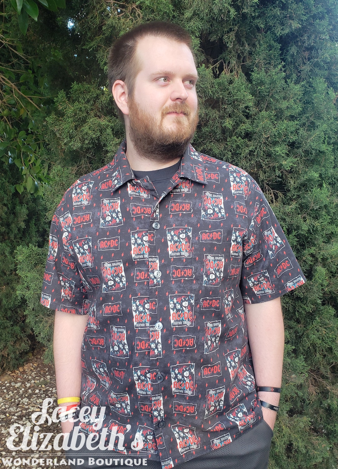 AC/DC Button-up Shirt With Pocket - Etsy