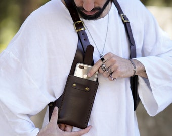 Handmade Leather Holster Bag Brown