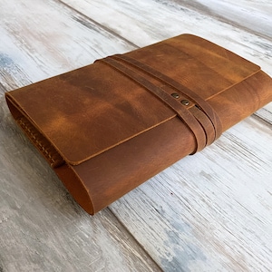 Capa de couro rústica para livro, capa de couro para diário, capa para Bíblia, capa de couro para livro A5, caderno de couro