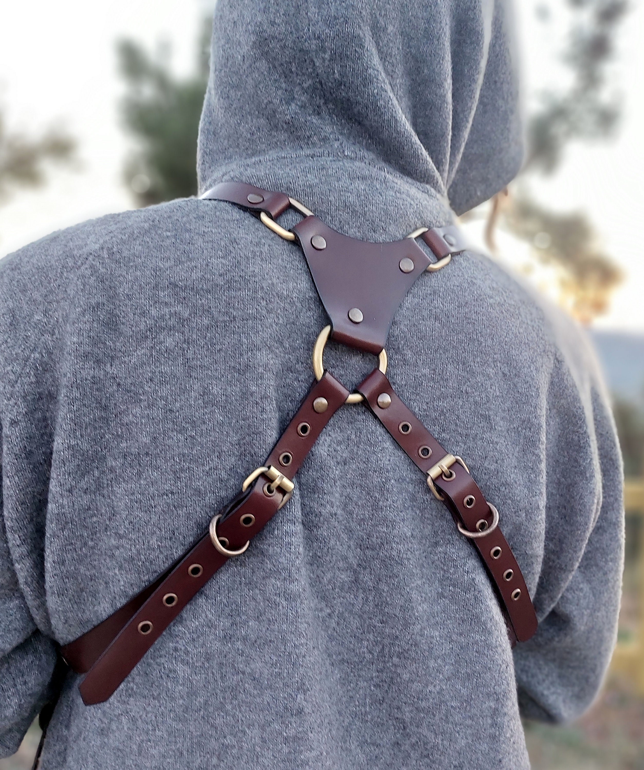 【本革】ホルスターバック♡ハンドメイド ブラックレザーホルスターバッグ、本革ショルダーバッグ、レザー