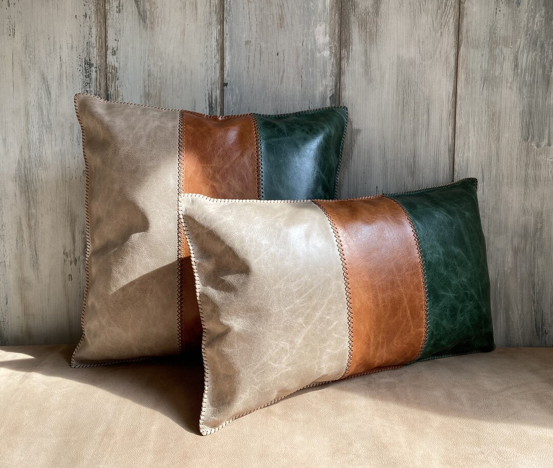 Custom Orange Faux Crocodile Glossy Leather Cushion Cover – Pd1011a, Any Size, Handmade