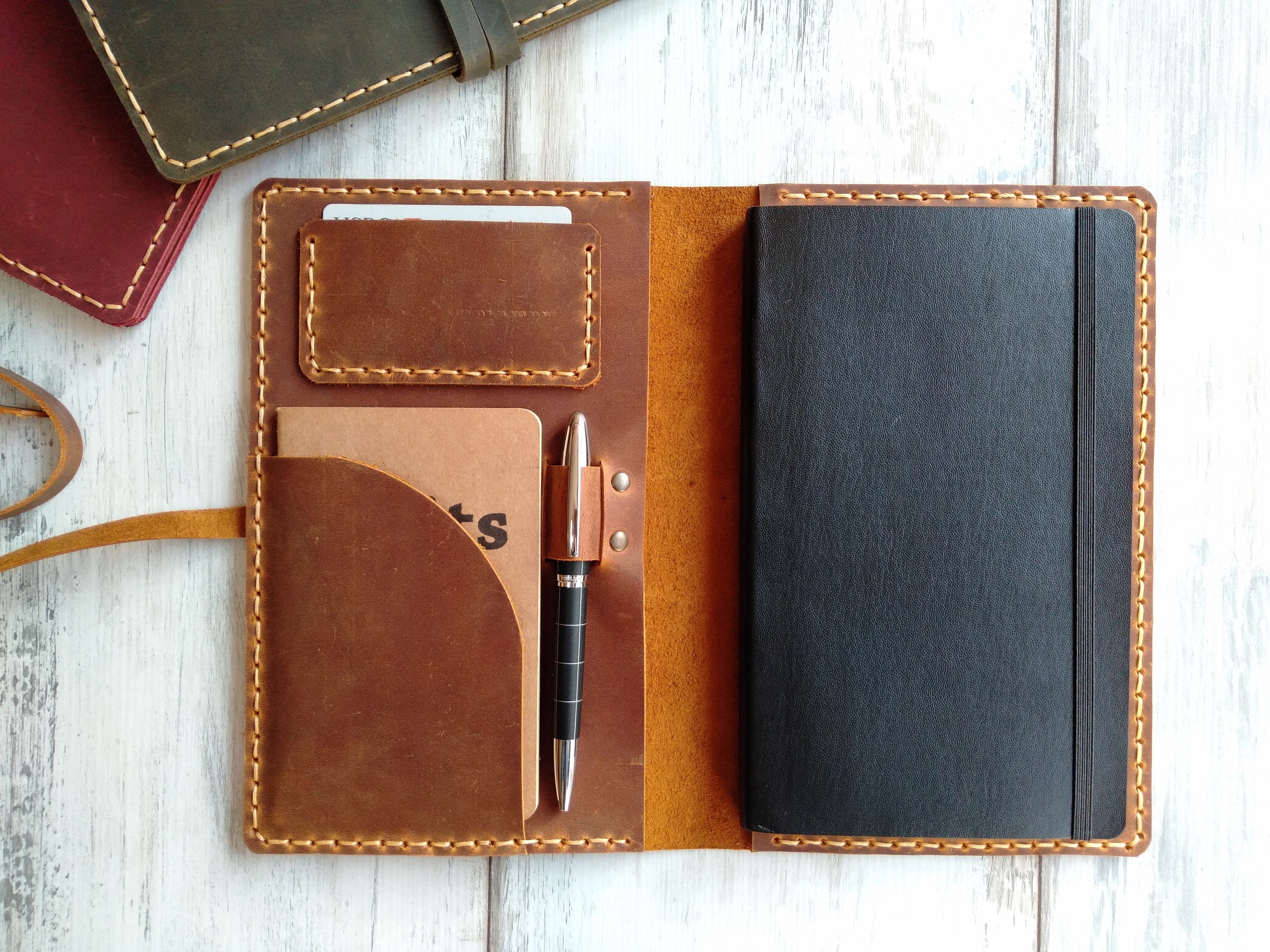 Leather Large Size Moleskine Organizer Leather Moleskine Cover Etsy