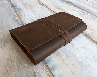 Brown Leather Book Cover Leather Journal Case Journal Cover Bible cover Leather A5 Book Cover Leather Notebook Custom Order