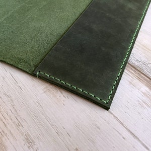 Green Leather Book Cover Leather Journal Case Journal Cover Bible Cover ...