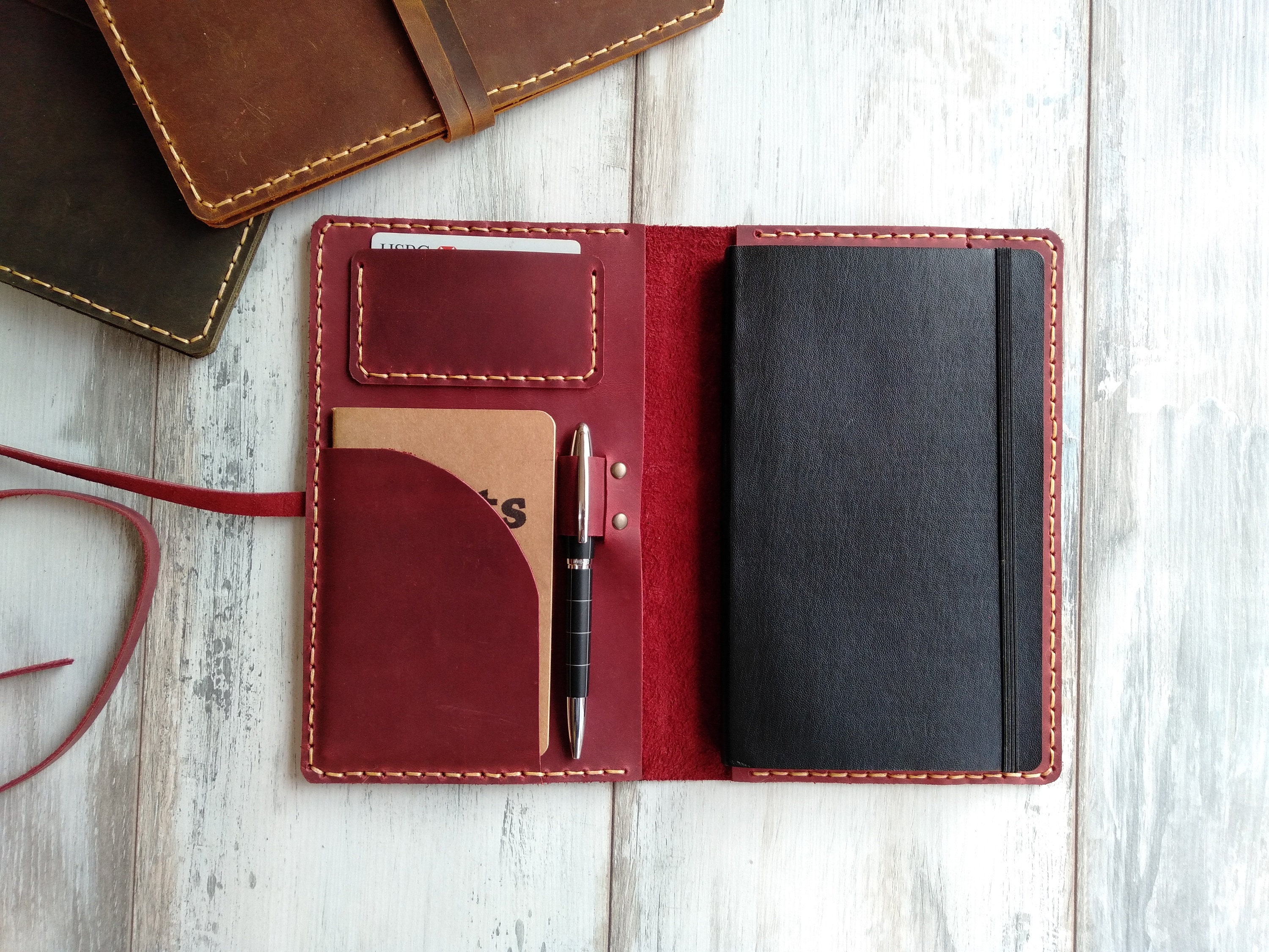 Leather Large Size Moleskine Organizer Leather Moleskine Cover Etsy