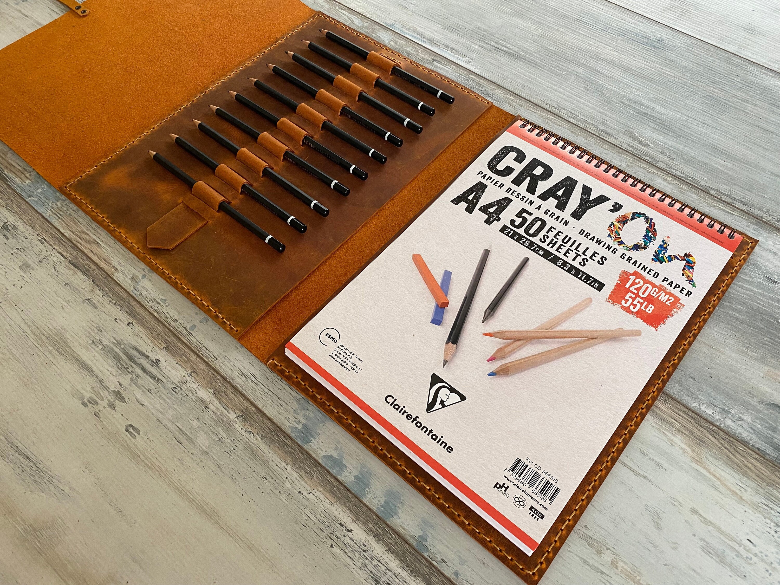 ターキー Brown Leather A4 Sketchbook Cover Leather Drawing Book Cover