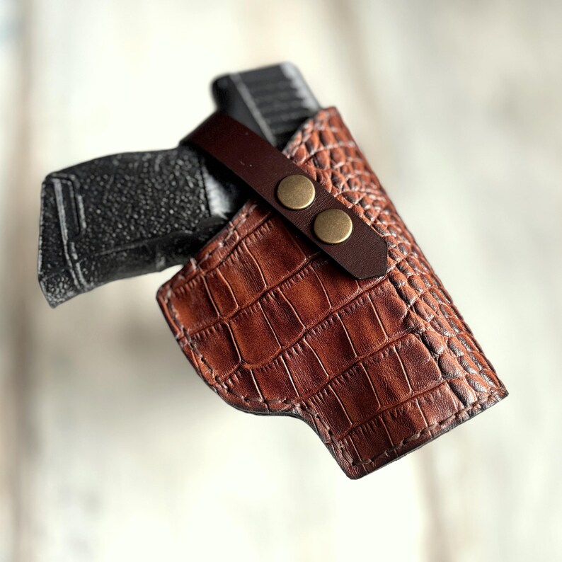Real Leather Belt Holster For Sig P365, Kimber Micro 9, Glock 43x, Taurus GX4, Bodygourd 2.0, Shield Plus, Ruger LCP, Hellcat Micro Compact image 3