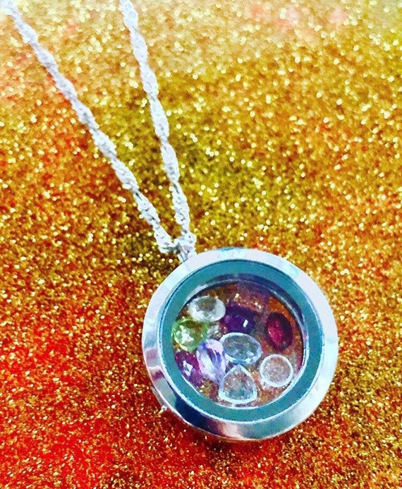Yellow Sapphire Shaker Locket Fancy Baguette Cut Necklace Jewelry Handcrafted Sterling Silver Lucite Genuine 2.5 CTW Gemstones Pendant