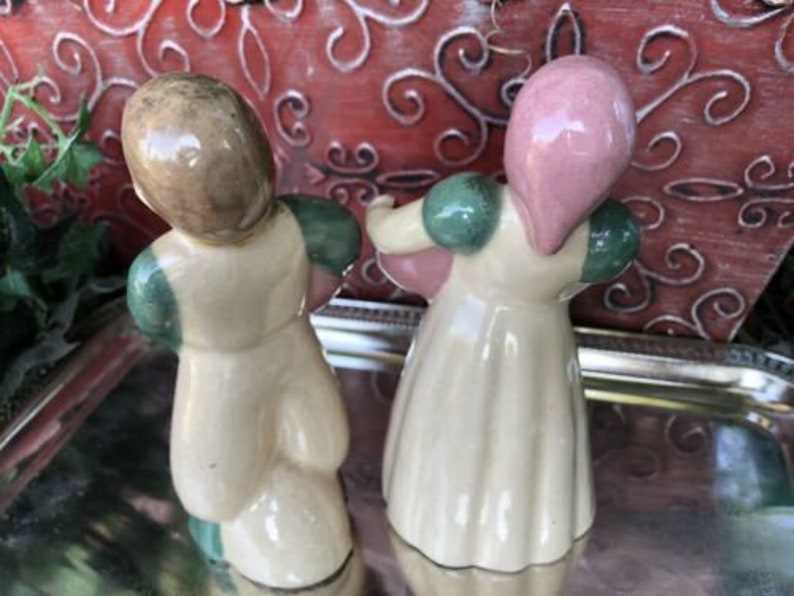 Vintage SF Pottery Porcelain Pilgrim Boy And Girl Art Figurines Decor