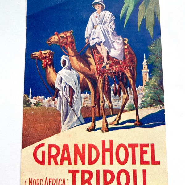 Étiquette De Bagage Vintage Grand Hotel Trieste - Italie - Années 1950