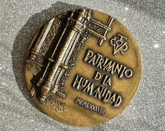 Bronze Medallion Salamanca World Heritage Spanish Patrimonio Humanidad Medallion