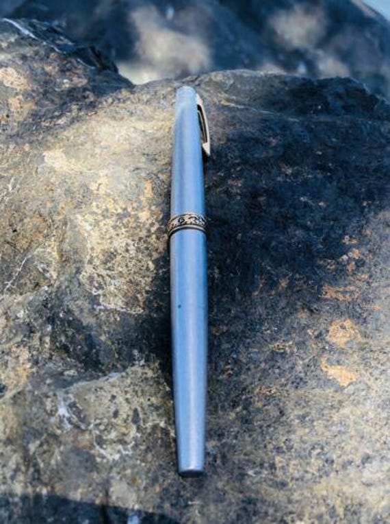 Vintage Signed 14k 585 Sheaffer USA Fountain Pen W Silver Brush Finish - Etsy UK Vintage Signed 14k 585 Sheaffer USA Fountain Pen W Silver Brush Finish - Etsy UK