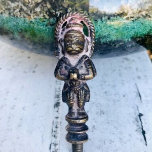 Antique Spiritual Relic Hindu Monkey God Hanuman Brass Ornament