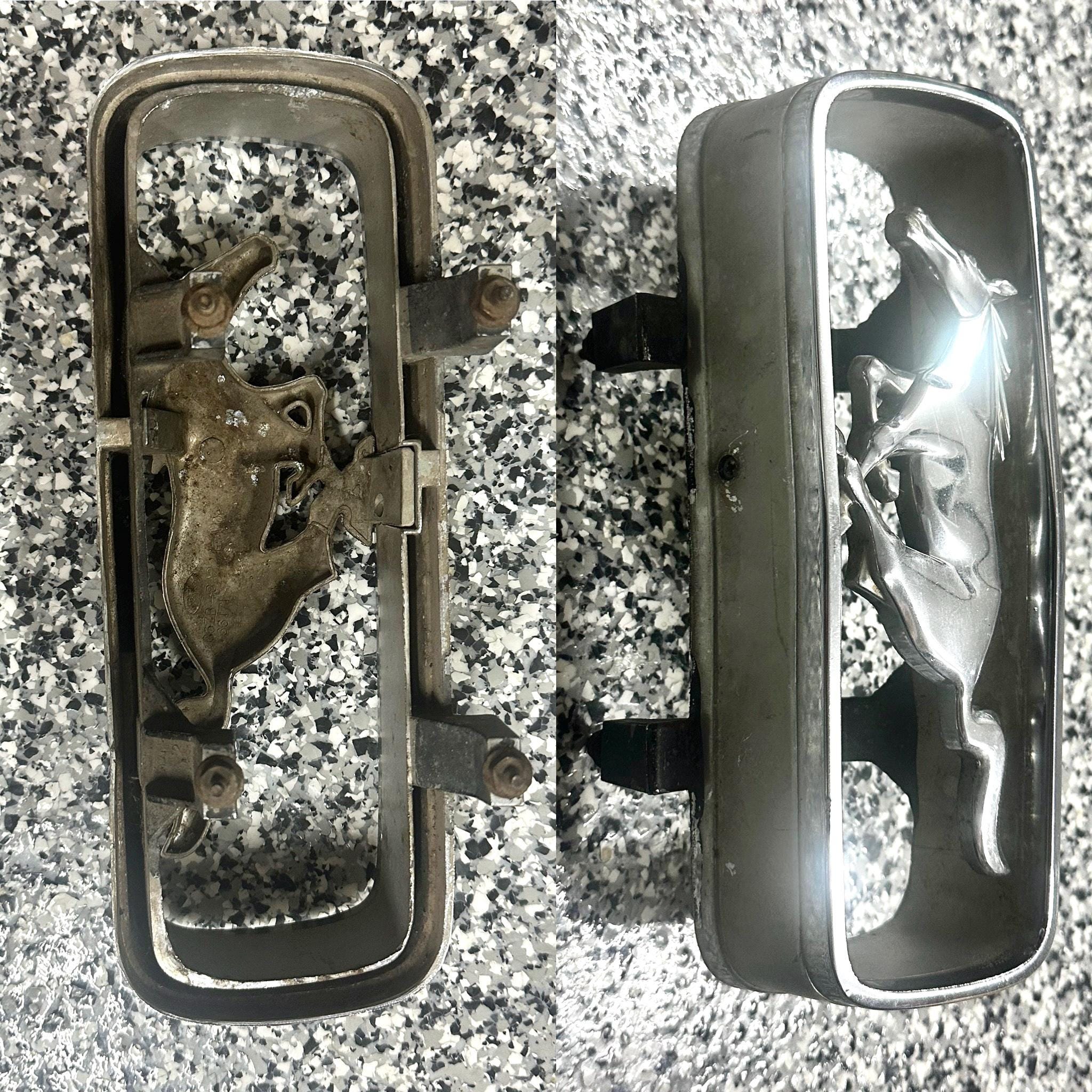 thumbnail image 2 of Maryland Mustang 1969 Ford Mustang Grill Emblem – Horse & Corral, Chrome, Silver 2 of 5