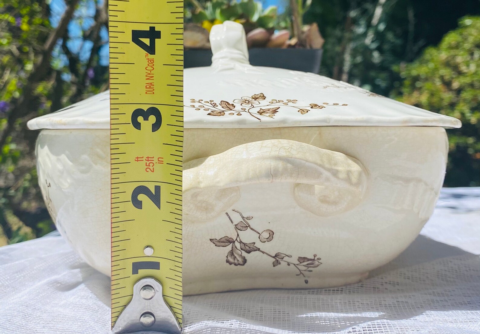 Antique White WH Grindley Co England Rustic Floral Casserole Etsy