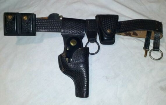 Vintage Surelock Black Leather Police Safety Holst