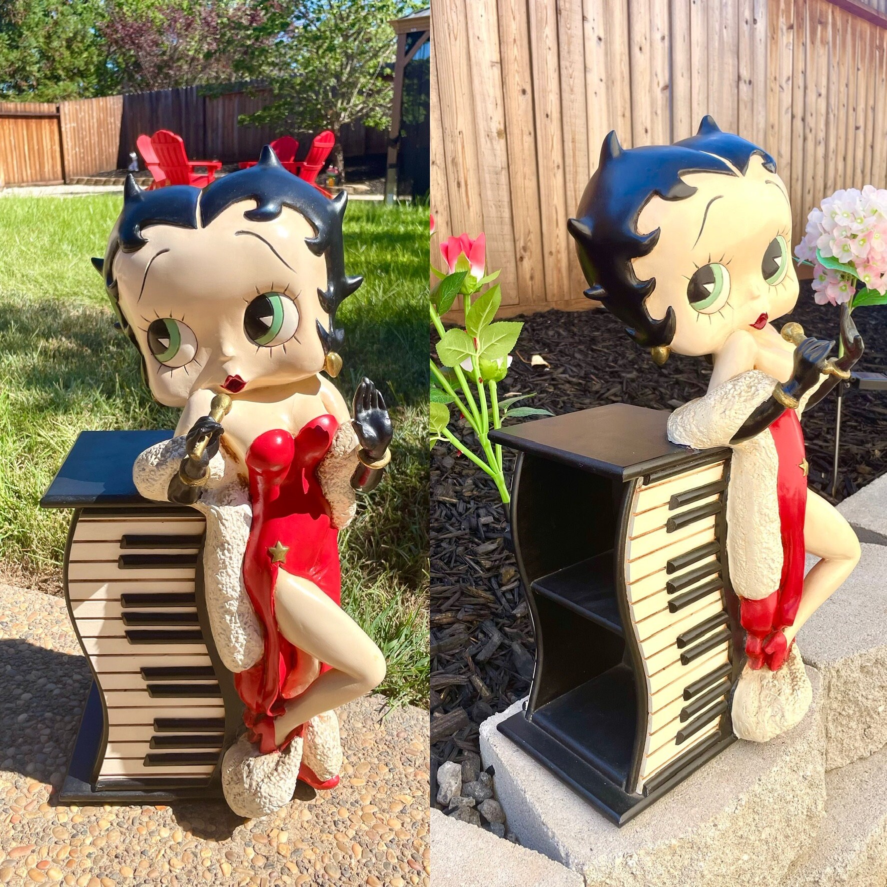 Betty Boop Signed Hearst Piano Musical Theme Shelf Decor Art